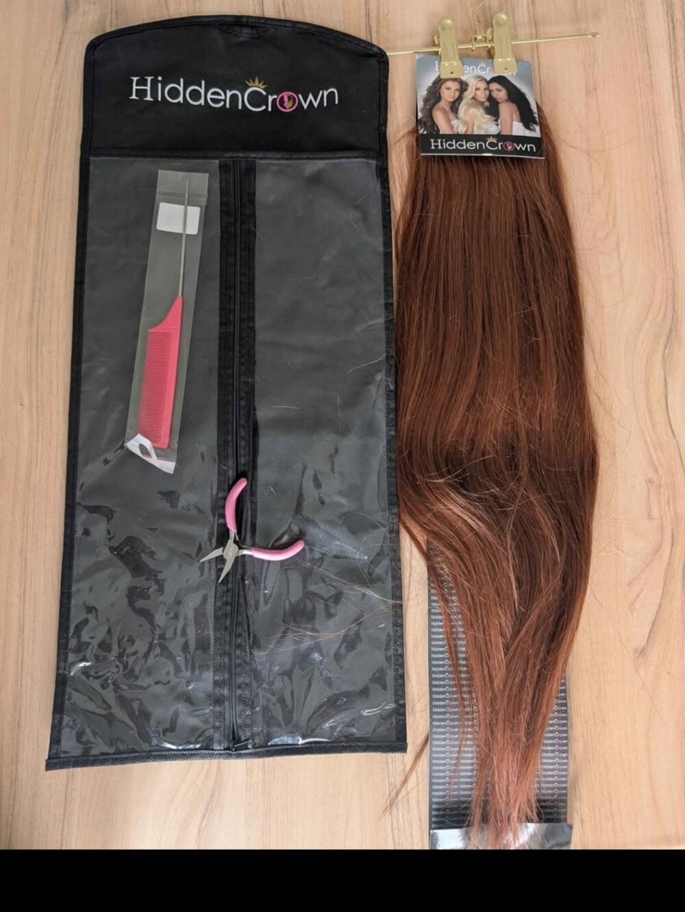 HiddenCrown Human Hair Auburn #30 Clip-In Extensions 24" Double Drawn 150 grams - Picture 2 of 6
